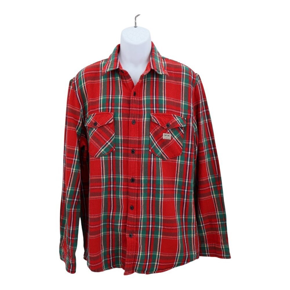 Vintage Ralph Lauren Shirt Adult LARGE Red Plaid Pony Big Oversize Preppy 90s